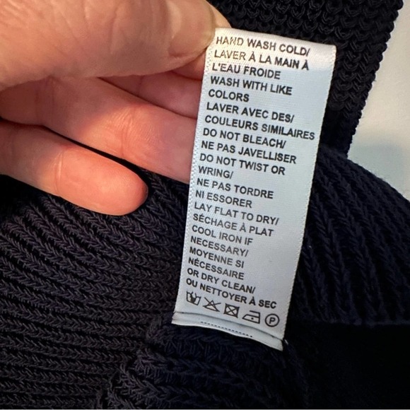 Brochu Walker Sweater Tunic Dress Navy Knit, Size Medium - Picture 7 of 8